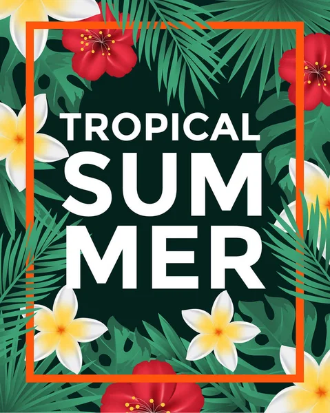 Disegno di poster tropicale — Vettoriale Stock