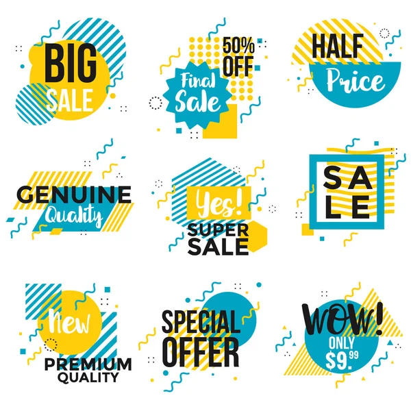 Vivid Collection of Sale Banners con estilo de descuento — Vector de stock