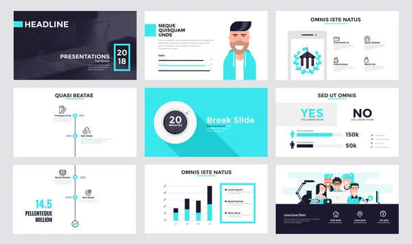 Design de modelo de slide de infográficos 7 — Vetor de Stock