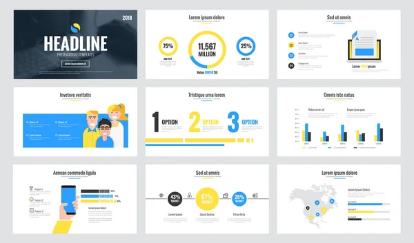 Infografías diapositivas plantilla de diseño 4 — Vector de stock