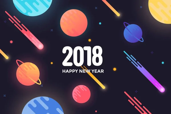 Holiday New year card - 2018 4 — Stock Vector