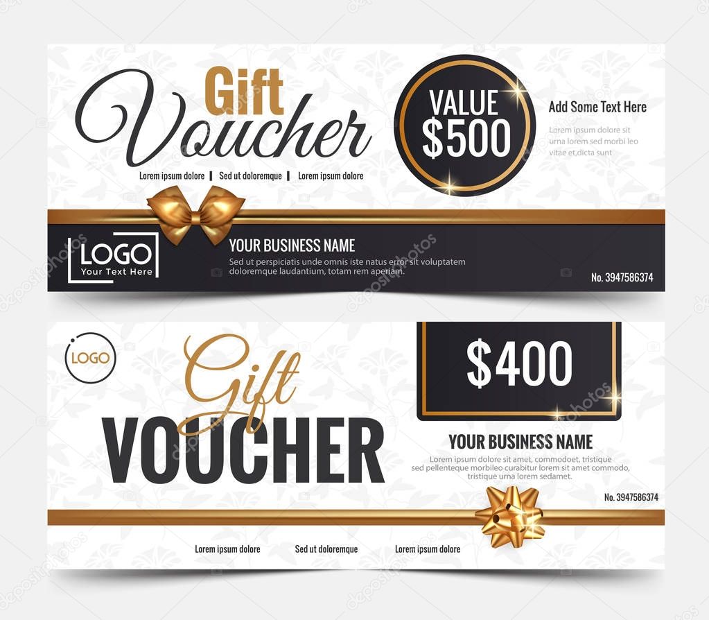 Gift Voucher Template, gift voucher certificate coupon design template,Collection gift certificate business card banner calling card poster.Vector illustration