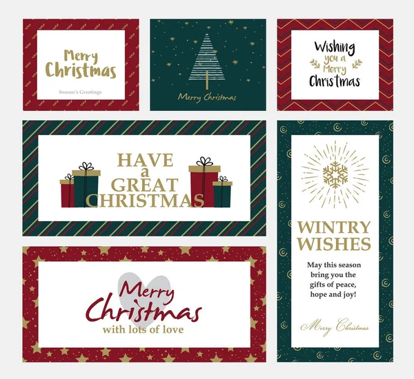 Diseño de tarjetas de Navidad 3 — Archivo Imágenes Vectoriales