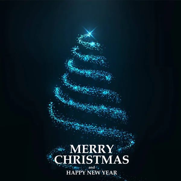 Cartão de Natal feliz árvore de Natal — Vetor de Stock