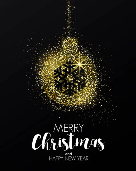 Tatil yeni yıl kartı - altın süsleme