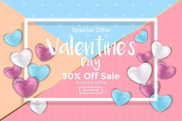 Valentines day card or Sale Banner — Stock Vector