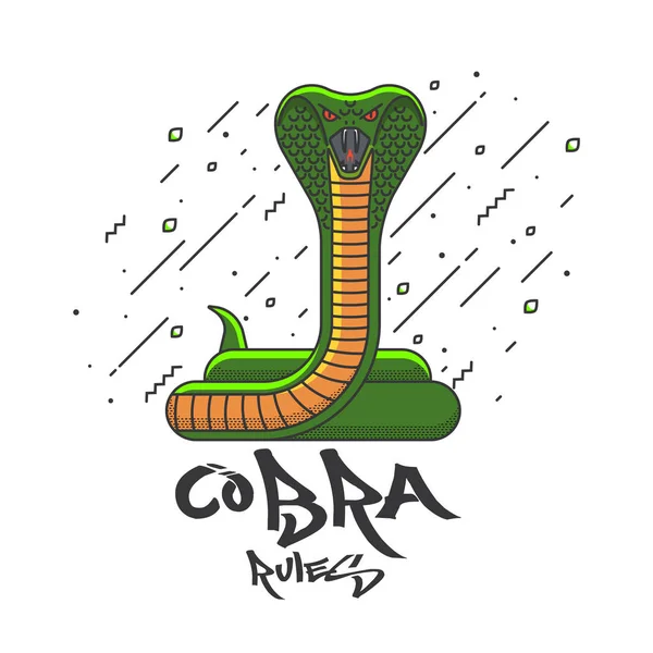 Cobra düz tasarlanmış — Stok Vektör