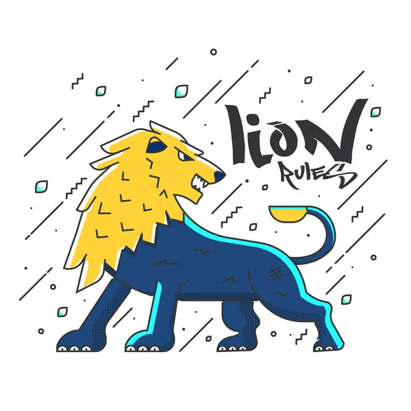 Mieszkanie zaprojektowane Lion — Wektor stockowy