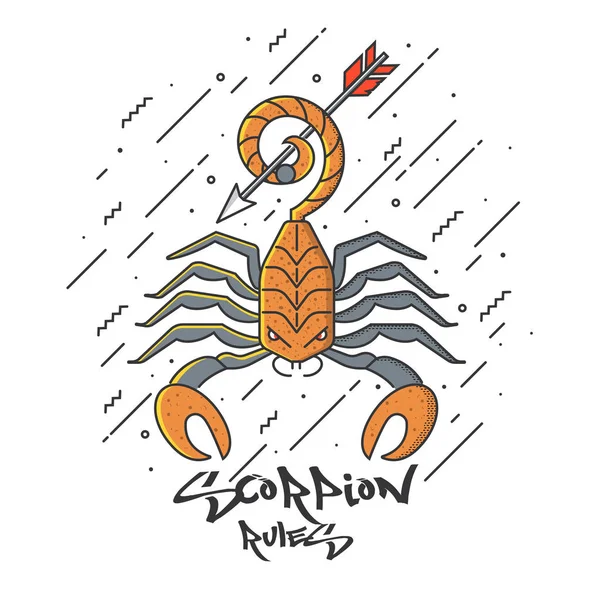 Scorpion plat conçu — Image vectorielle