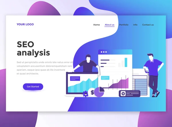 Flat Design moderno del modello Wesite - Seo — Vettoriale Stock