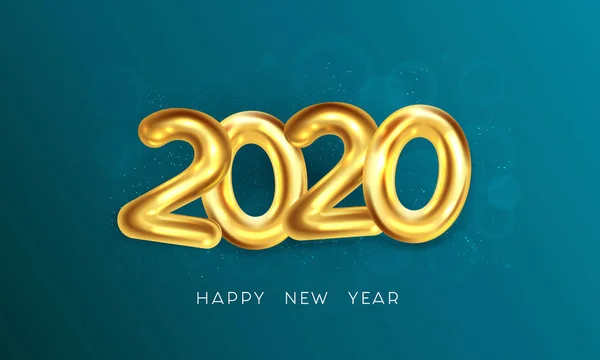Plochý designový banner - Šťastný nový rok 2020 — Stockový vektor
