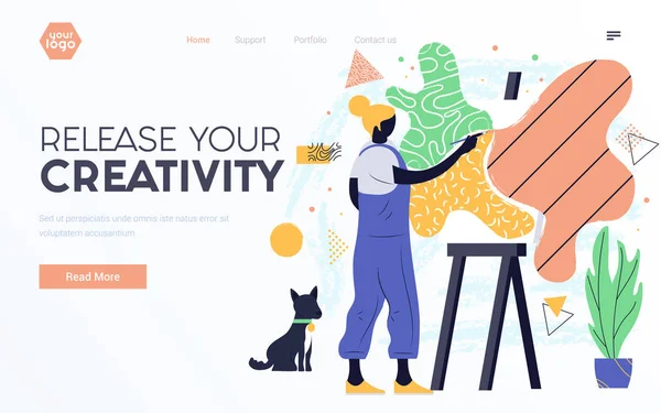 Επίπεδη σύγχρονη σχεδίαση Εικονογράφηση της απελευθέρωσης δημιουργικότητα σας — Διανυσματικό Αρχείο