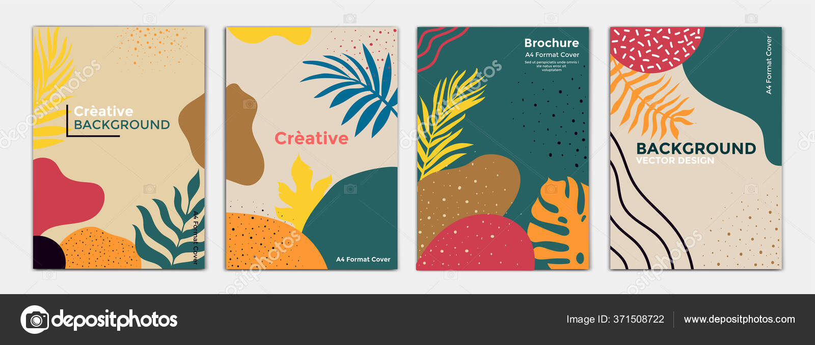 Tropische Minimale Cover Design Layout Vorlage Din Format Grusskarten Rahmen Vektorgrafik Lizenzfreie Grafiken C Darkovujic Depositphotos