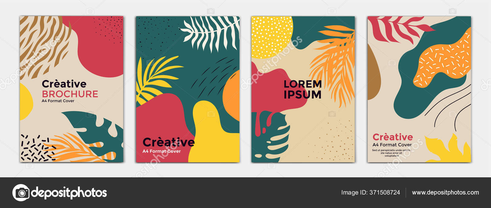 Tropische Minimale Cover Design Layout Vorlage Din Format Grusskarten Rahmen Vektorgrafik Lizenzfreie Grafiken C Darkovujic Depositphotos
