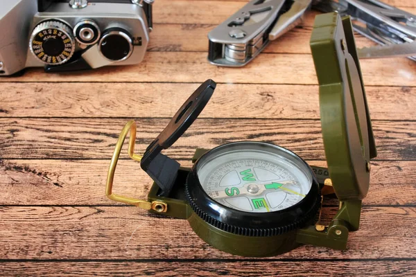 Kompas Camera Tafel — Stockfoto