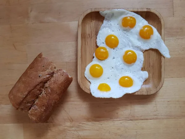 Gebakken Eieren Brood Als Ontbijt — Stockfoto