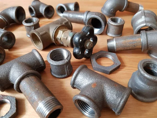 Cast Iron Fittings Water Supply — Stock Photo, Image