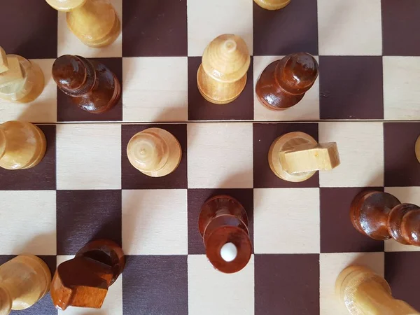 Schackpjäser Schackbräde — Stockfoto
