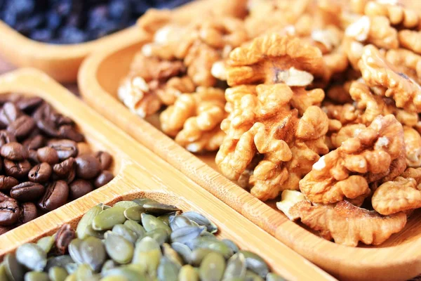 Mixture Nuts Plates — Stock Photo, Image