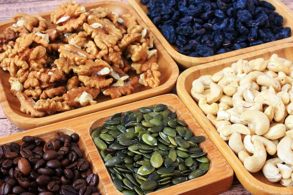 Mixture Nuts Plates — Stock Photo, Image