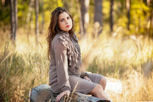 şık bir dre içinde güzel bir genç hamile kız portresi