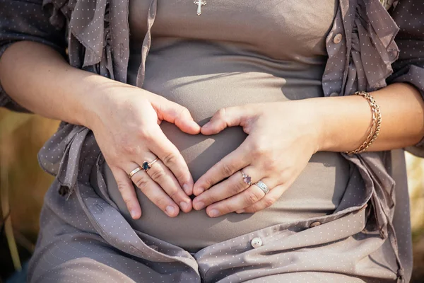 şık bir dre içinde güzel bir genç hamile kız portresi