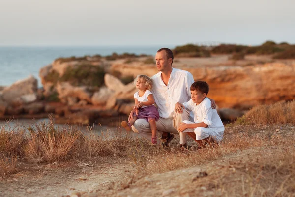 Portrait of cheerful happy father and sons — Stock Photo, Image