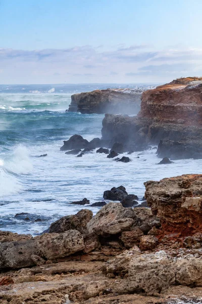 Onde Tempesta Nel Mar Nero Paesaggio Drammatico — Foto Stock