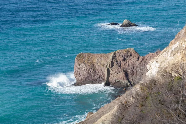 Belas Vistas Panorâmicas Mar Penhasco Uma Montanha Mar Negro Paisagem — Fotografia de Stock