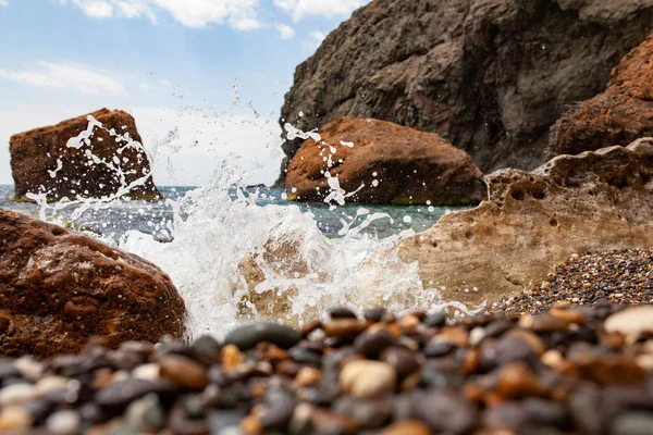 Belas Vistas Panorâmicas Mar Penhasco Uma Montanha Mar Negro Paisagem — Fotografia de Stock