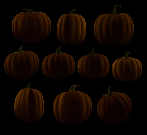 Ensemble de citrouilles — Image vectorielle