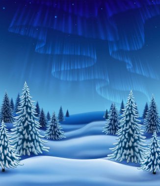 kış orman ile manzara