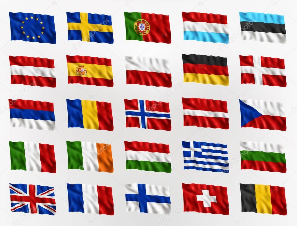 Waving Flags of Europe.