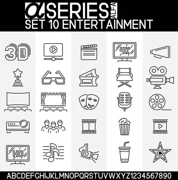 Set van entertainment iconen — Stockvector