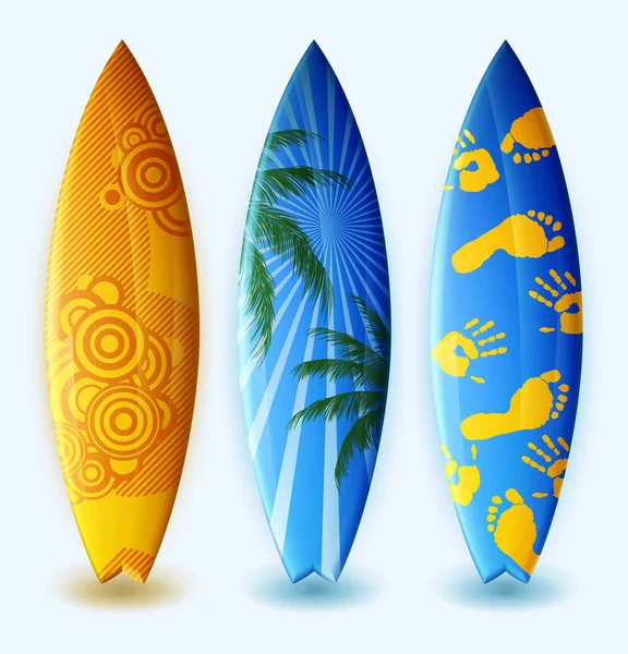 Pranchas de surf com design —  Vetores de Stock