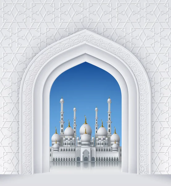 モスクでイスラム デザイン アーチ — ストックベクタ