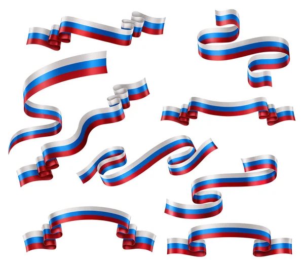 Aantal Russische vlag linten — Stockvector