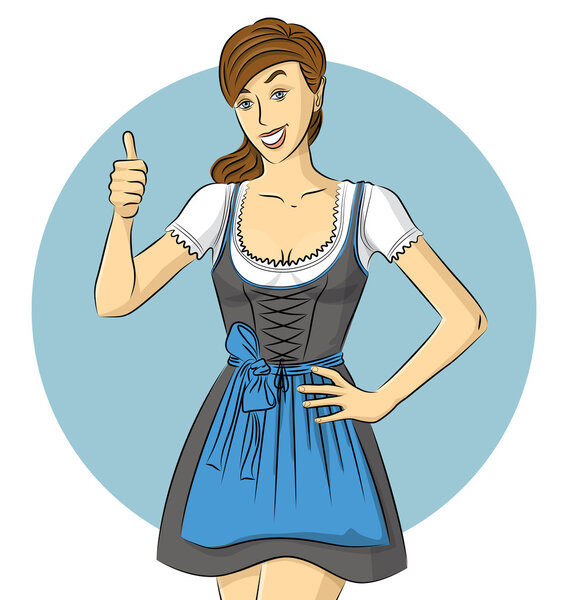 Woman In Drindl On Oktoberfest
