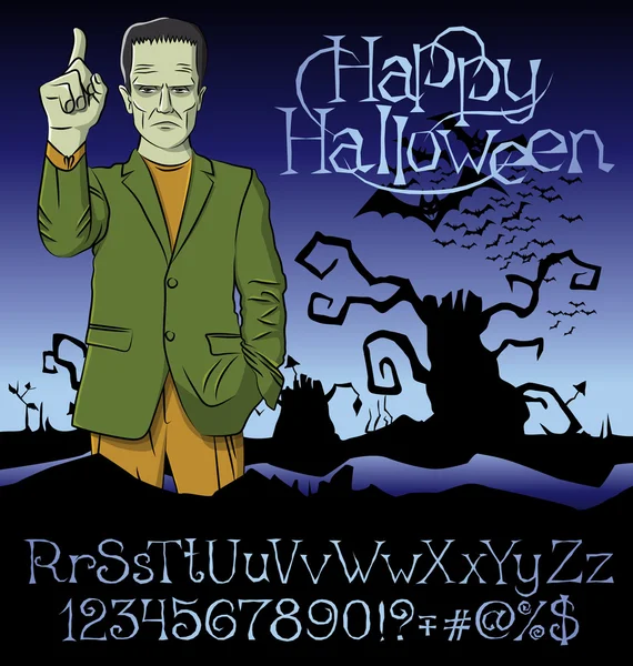 Cartone animato Frankenstein Halloween — Vettoriale Stock