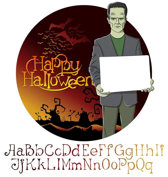 Desenhos animados Frankenstein Halloween —  Vetores de Stock