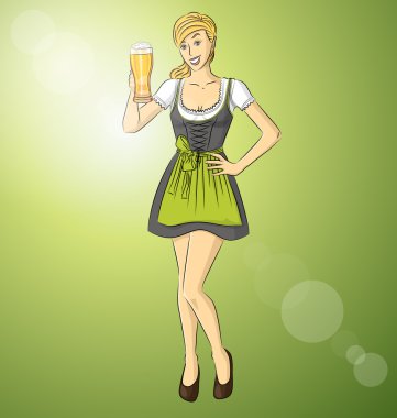 dirndl oktoberfest üzerinde kadında   