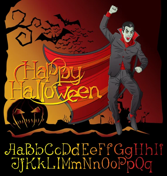 Vampire Dracula Halloween fond — Image vectorielle