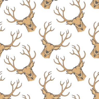 Ren geyiği baş desen 