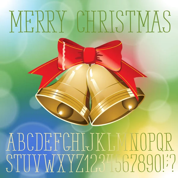 Weihnachtsglocken mit Alphabet — Stockvektor