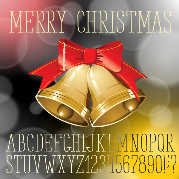 Clopote de Crăciun cu alfabet — Vector de stoc
