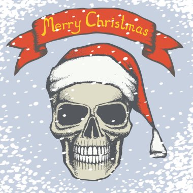 Noel Baba şapkalı kafatası.