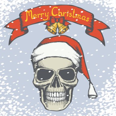 Noel Baba şapkalı kafatası.