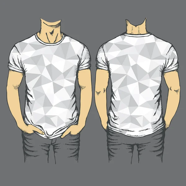 Vuoti modelli grigi t-shirt — Vettoriale Stock