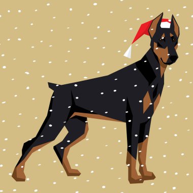 Noel Noel Baba şapkası Doberman Pinscher 