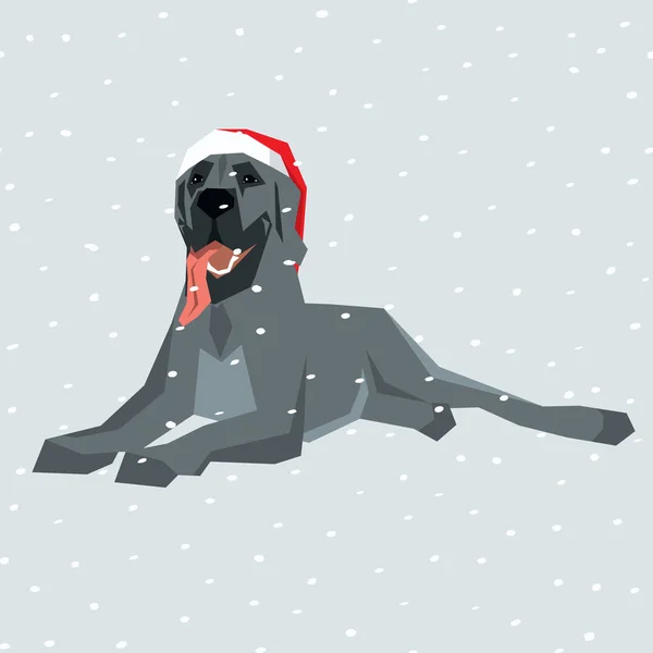 Dog Christmas Santa Hat — Wektor stockowy